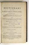 JOHNSON, SAMUEL. A Dictionary of the English Language . . . Fifth Edition, corrected. 2 vols. 1773